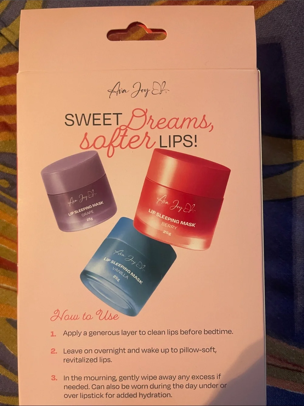Ava Joy Dreamy Lip Kit — Berry, Grape & Vanilla Hydrating Masks